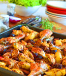 Kurczak z kie�bas� i ziemniakami