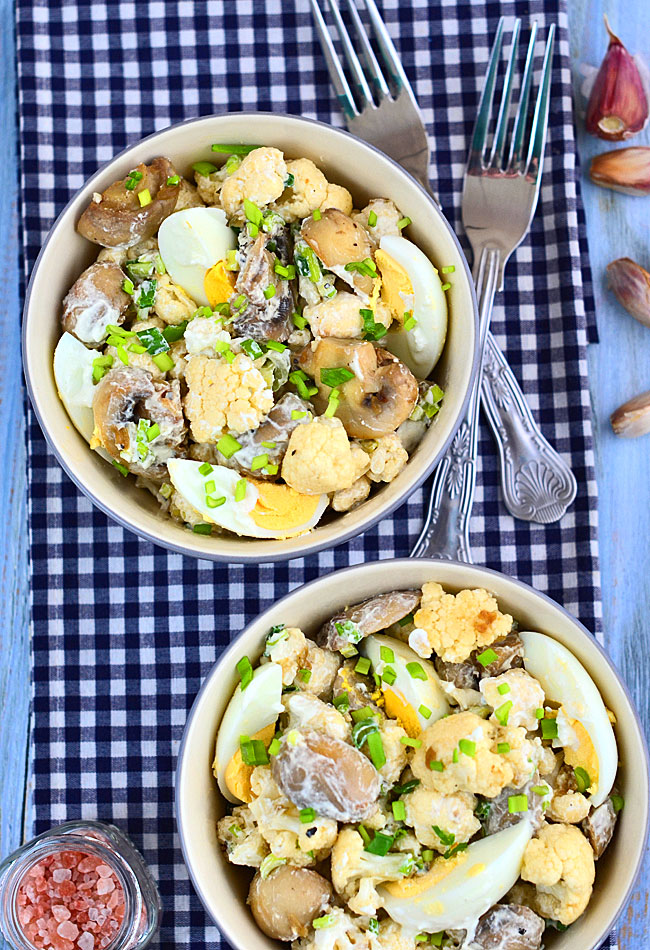 Sa�atka z kalafiorem i pieczarkami