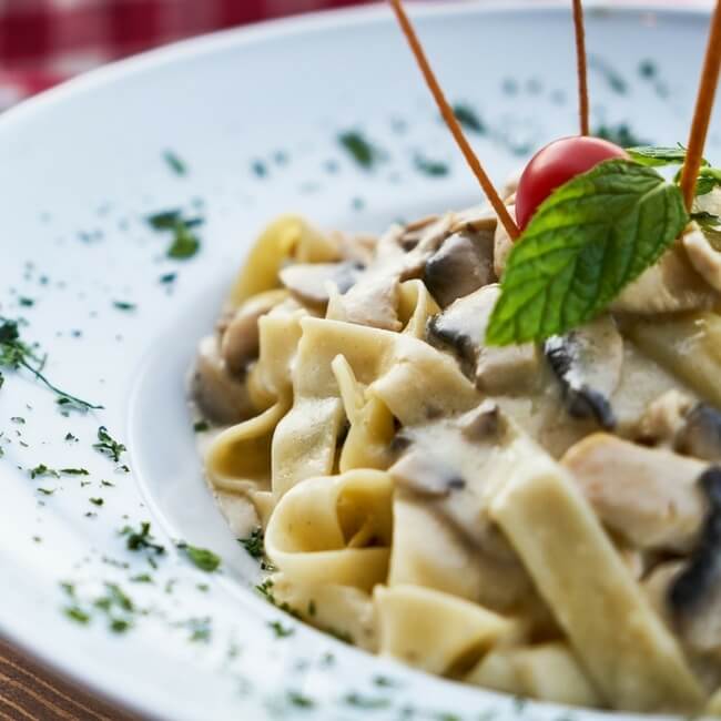 Papardelle z pieczarkami