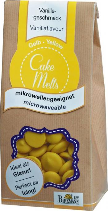 Dropsy czekoladowe do rozpuszczania Cake Melts (250 g), ��te - Birkmann 