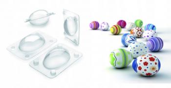 Foremki plastikowe do czekoladowych ozd�b w kszta�cie jajek (3 sztuki) - Ibili