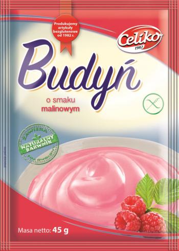 Budy bezglutenowy o smaku malinowym (45 g) - Celiko