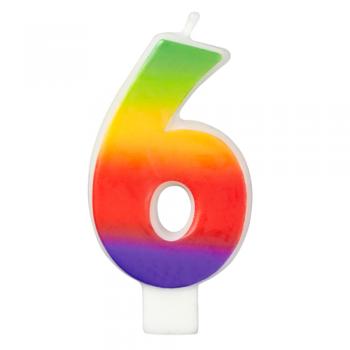 �wieczka t�czowa na tort „6”  - 2811-1045 - Wilton - OTSW