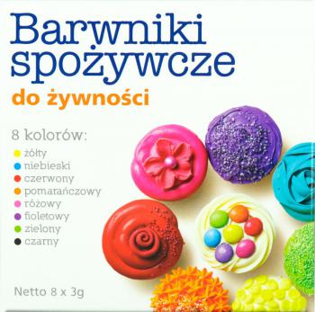 Zestaw barwnikw spoywczych w proszku (8 sztuk x 3 g) - Amus