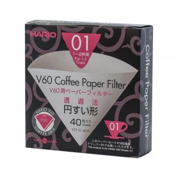 Filtry papierowe do dripa V60-01 (40 sztuk) - Hario