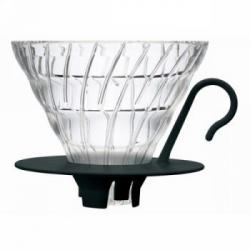 Szklany drip V60-02, czarny - Hario