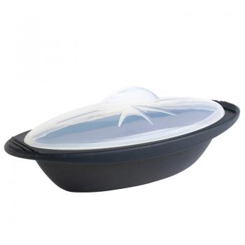 Naczynie �rednie do zapiekania w mikrofal�wce, kolor czarny - Mastrad