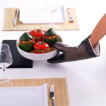 Silikonowa r�kawica z bawe�nian� wk�adk� w kolorze grafitowym - Mastrad