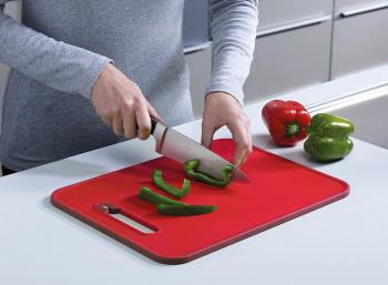 Deska ma�a z ostrza�k�, czerwona, Slice Sharpen - Joseph Joseph