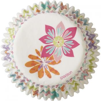 Papilotki do muffin�w zwiewne kwiaty (75 szt. w opakowaniu) - 415-7909 - Wilton