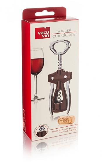 Korkoci�g z podw�jn� d�wigni�, br�zowy - Vacu Vin