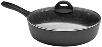 Patelnia g��boka z pow�ok� kamienn� i pokrywk� (�rednica: 24 cm) Natura - Ibili