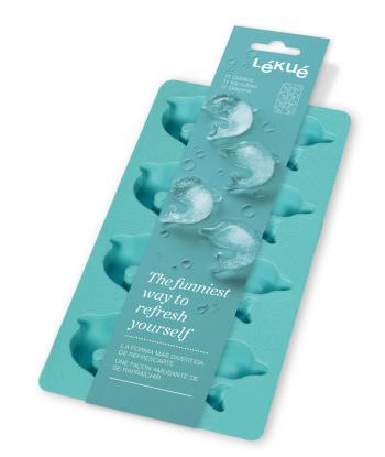 Foremka do lodu turkusowa w kszta�cie delfin�w - Lekue