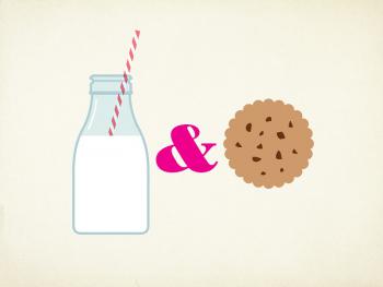 Prostok�tna podstawka ze szk�a hartowanego, Milk&Cookies (40x30 cm) - Joseph Joseph 
