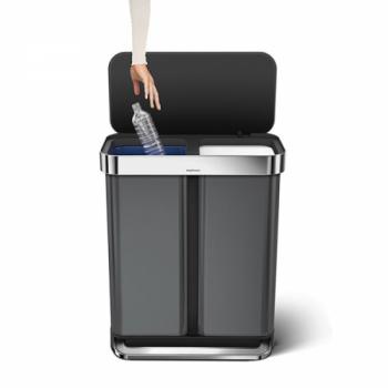 Kosz 58L Liner Pocket Recycler - czarny - simplehuman 