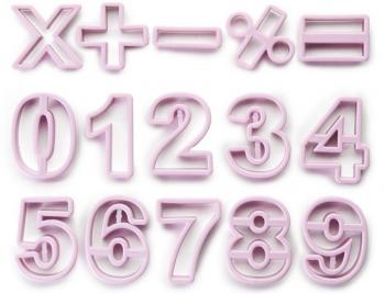 Foremki do wykrawania cyfr z masy cukrowej (14 element�w) - Ibili