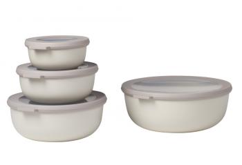 Zestaw misek z pokrywkami (4 sztuki), bia�y - Cirqula - Mepal