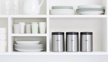 Pojemniki na kaw�, cukier, herbat� (3 szt. w komplecie) ze stali polerowanej - Brabantia