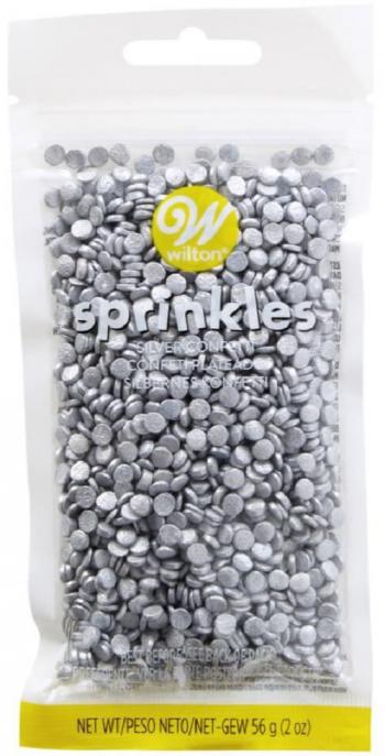 Posypka cukrowa (56 g), srebrne confetti - 03-3078 - Wilton