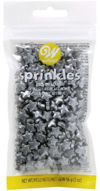 Posypka cukrowa (56 g), srebrne gwiazdki - 03-3079 - Wilton