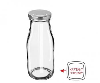 Butelka szklana z metalow nakrtk (320 ml) do lemoniady, milkshakw, smoothies, koktajli -  Glass