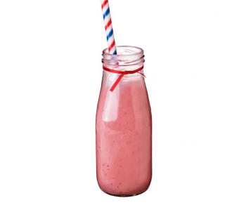 Butelka szklana z metalow nakrtk (320 ml) do lemoniady, milkshakw, smoothies, koktajli -  Glass