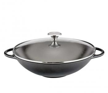 Wok eliwny emaliowany premium z pokryw (rednica: 30 cm ) - Kuchenprofi