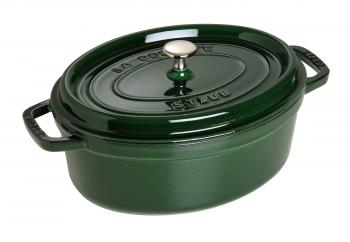 Garnek eliwny emaliowany owalny zielony (pojemno 5,5l.) - La Cocotte - Staub