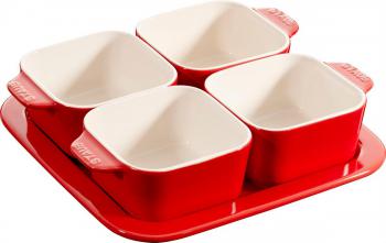 Zestaw do przystawek czerwony (5 elementw) - Serving - Staub 