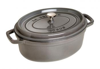 Garnek eliwny emaliowany owalny grafitowy (pojemno 4,2 l.) - La Cocotte - Staub