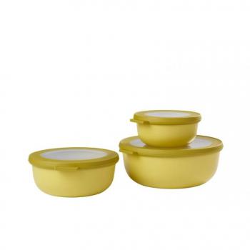 Miski z pokrywkami (3 sztuki), oliwkowe - Cirqula - Mepal 