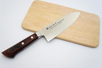 N Mahogany Santoku (17 cm) - Unique - Satake