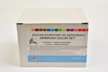 Barwniki do aerografu z czycikiem, zestaw (12 sztuk, 20 ml) - Food Colours