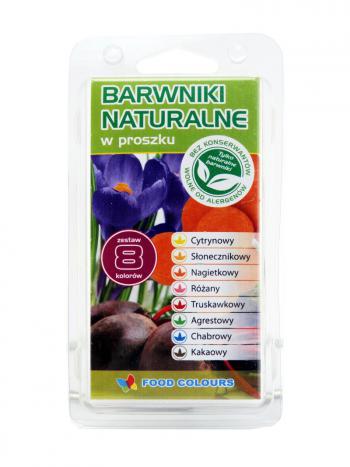 Barwniki naturalne w proszku (8 sztuk x 3 g), zestaw - Food Colours 