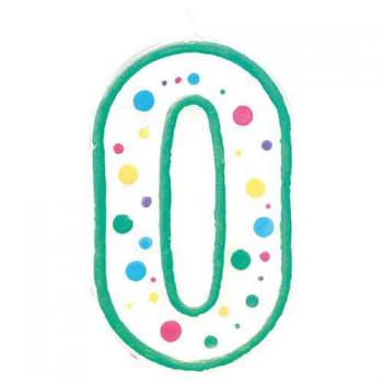 �wieczka zielona na tort „0”  - 2811-9100 - Wilton