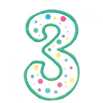 �wieczka zielona na tort „3” - 2811-9103 - Wilton