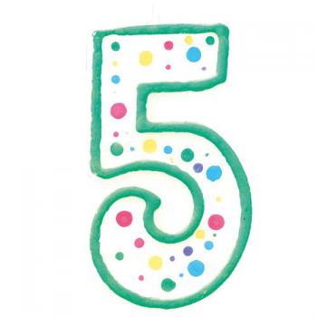 �wieczka zielona na tort „5” - 2811-9105 - Wilton