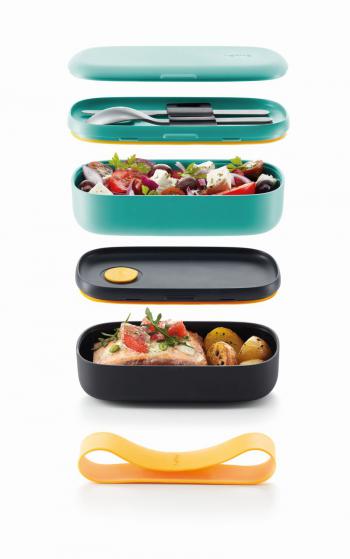 Lunchbox turkusowy -  TO GO - Lekue 