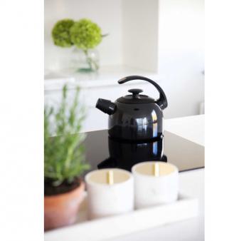 Klasyczny czajnik z gwizdkiem, czarny - TerraDur - Wesco 