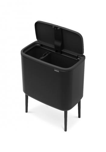 Dwukomorowy kosz na mieci Touch Bin (11+23 L), czarny - BO - Brabantia 