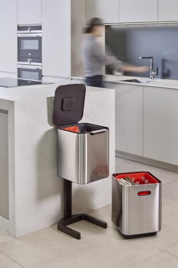 Kosz do segregacji odpad�w (pojemno��: 40l.), srebrny - Joseph Joseph