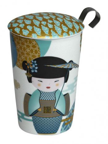 Kubek z zaparzaczem, little Geisha, turkusowy (poj. 350 ml) - TeaEve - Eigenart