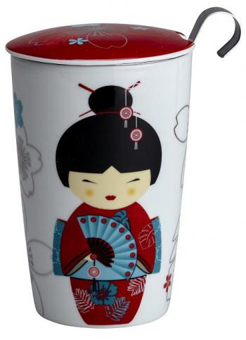 Kubek z zaparzaczem, little Geisha, czerwony (poj. 350 ml) - TeaEve - Eigenart