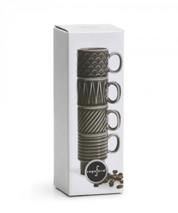 Fili�anki do espresso, szare (4 sztuki) - Caffee - Sagaform