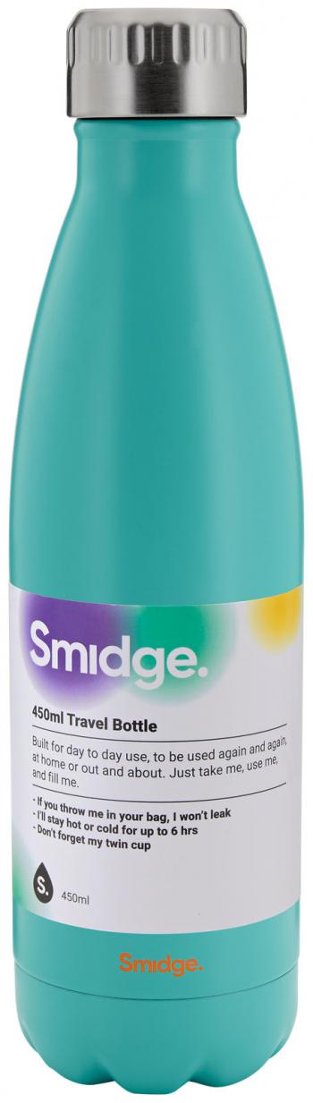 Butelka termiczna ze stali nierdzewnej (450 ml) - Steel - Smidge 