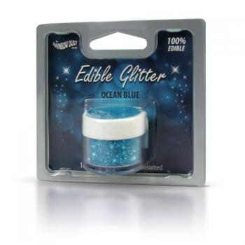 Brokat jadalny do dekoracji bkitny, Ocean Blue - Edible Glitter - Rainbow Dust