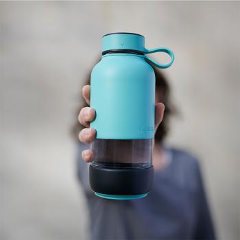 Butelka szklana na wod� (poj.: 0,6 l), turkusowa - To Go - Lekue