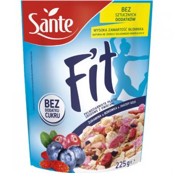 Patki niadaniowe Fit z urawin i borwk goji (225 g) - Sante

