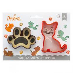 Foremki plastikowe, kot i kocia �apa (2 sztuki) - Decora