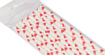 S�omki papierowe, czerwone serduszka (10 szt.) - AleDobre.pl
